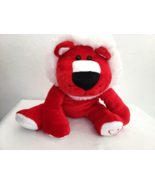 Walmart Valentine Lion Plush Stuffed Animal Red White Heart on Foot - £23.34 GBP