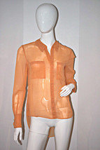 W118 By Walter Baker Phoenix Orange Blouse Top Blouse Sheer Mesh 2-Pocket S $118 - £95.45 GBP