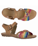 Womens Authentic Mexican Huarache Rainbow Real Leather Boho Sandals Open... - £28.07 GBP