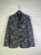 DKNY Gray Camouflage Camo All Over Print Big Boys 16R Sport Coat Blazer Jacket - $69.29