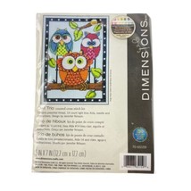 Dimensions Counted Cross Stitch Owl Trio Kit 70-65159 Size 5 x 7 in. Orange Blue - $16.35