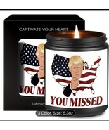 Donald Trump Candle “YOU MISSED” Soybean- Lavender - Black Jar- Presiden... - €11,15 EUR
