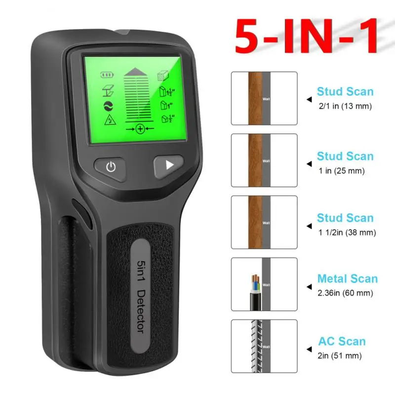  Backlit Black AC  Finder Cable Wires Depth Tracker Undeground Wall Scanner Tool - £48.87 GBP