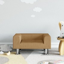 vidaXL Kids Sofa Brown Velvet, solid pine wood, chrome steel Mini - $103.19