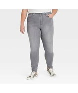 Women&#39;s High-Rise Skinny Jeans - Universal Thread Gray 8 Regular New Wit... - £9.82 GBP
