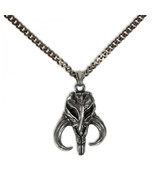 Star Wars The Mandalorian Mythosaur Skull Pendant Necklace Grey - $44.98