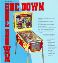 Hoe Down Pinball Flyer Original Vintage Retro Artwork 1978 Country Weste... - £27.39 GBP