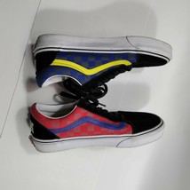 VANS Old Skool Checkerboard Skate Shoes Red/Blue/Yellow 500714 Mens Size 6 7.5 - £15.78 GBP