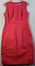 Calvin Klein Sheath Dress Womens Size 4 Pink Wide Straps Round Neck Back Zipper - £22.32 GBP