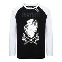 Fortnite Capitán Fishsticks Negro Gaming Algodón Camiseta Manga Larga 10-16 Años - £18.66 GBP+