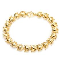 Fashion Plated 24K Gold Multi Shape Punk Bracelet Curb Cuban Chain Gold Color Br - £15.94 GBP
