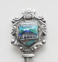 Collector Souvenir Spoon Germany Baden-Baden Kurhaus Spa Enamel Emblem - £11.94 GBP