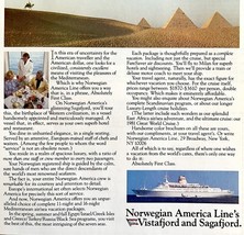 Norwegian America Line Cruise Ship 1979 Advertisement Vistafjord Sagafjo... - $29.99