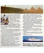 Norwegian America Line Cruise Ship 1979 Advertisement Vistafjord Sagafjo... - $41.01 CAD