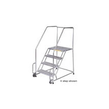 2 Step 24&quot;W Stainless Steel Tilt and Roll Ladder - Perforated Tread - SS... - $24,096.75 MXN