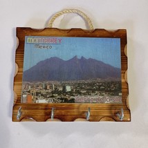 Wooden Key Hook Holder MONTERREY Mexico 4 Hooks For Hanging Keys Small I... - $227.42 MXN