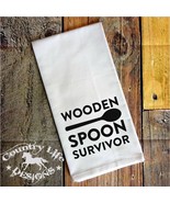 Funny Flour Sack, Tea Kitchen Towel - Wooden Spoon Survivor - £6.75 GBP