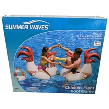 Chicken Fight Inflatable Pool Float Game Set 2 Giant Battle Ride Ons Sum... - £43.14 GBP