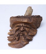 Vintage Carved Wood Spirit Green Man Face Sculpture Folk Art Steve Boyce... - $53.23 CAD