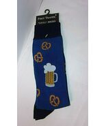 Beer Steins and Pretzels Novelty Socks Mens Blue NEW 1 Pair Man Sock - €12,47 EUR