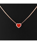 February New 925 Silver Monaco Red Heart Adjustable Necklace Bracelet Ea... - £26.56 GBP