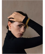Modern Chic and Elegant Gold Plated Stainless Steel Tassel Open Cuff Bra... - $47.10 CAD