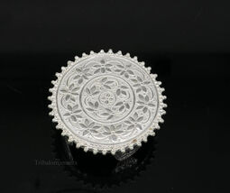 925 sterling silver round shape table/bazot/chouki puja utensils su429 - $155.53
