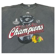 Chicago Blackhawks 2010 Stanley Cup Champs soft style Sz L  T-Shirt Gray... - £17.13 GBP