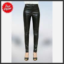 Women&#39;s Leather Pants Genuine Lambskin Leather Party Skinny Legging Trou... - $160.80 CAD