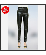 Women&#39;s Leather Pants Genuine Lambskin Leather Party Skinny Legging Trou... - $2,233.30 MXN