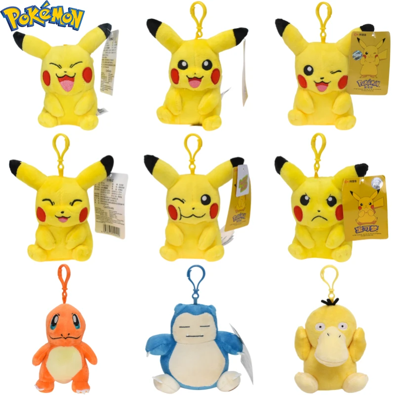 Kawaii Pokemon Pikachu Charmander Psyduck Plush Toys Keychain Cute Anime Snorlax - £10.42 GBP+