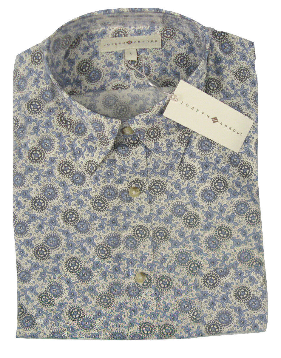 NEW Joseph Abboud Button Front Shirt!  XL  Blue, White, Tan Paisley  Roo... - $39.99