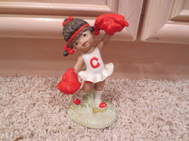Vintage Homco 1404 Cheerleader Ceramic Figurine - Made In Taiwan - £7.51 GBP