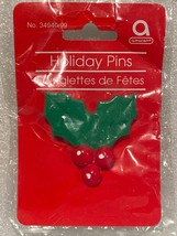 Amscan Holiday Metal Post Holly Pin 1.5&quot; *NEW* DTB - $7.99