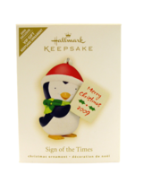 Hallmark Keepsake Sign Of The Times Penguin Christmas Ornament 2009 - AD4325 - £9.37 GBP