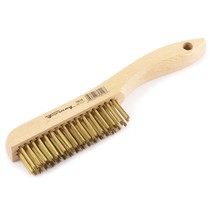 Forney 70519 Wire Scratch Brush, Brass with Wood Shoe Handle, 10-1/4-Inc... - $20.99