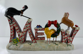 Vintage Whimsical Christmas 7.5 in Meow Cat Shelf Sitter Figurine - £31.64 GBP