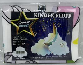 Kinder Fluff Toddler Pillow with Pillowcase Elephant Design 100% Soft Co... - $7.91