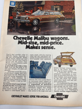 Vintage Rare Chevelle Chevy Malibu Wagon Wood Panel Original Magazine Print Ad - £10.10 GBP