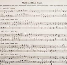 1886 Major &amp; Minor Scales Lot of 2 Sheet Music Parlor Organ Victorian 11.5 x 9&quot;  - £12.78 GBP