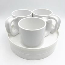 Vintage Ingrid of Chicago Stackable Snack Set Mugs + Plates White Missin... - $19.99