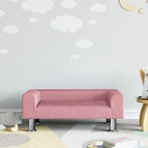 vidaXL Kids Sofa Pink Velvet (100% polyester), solid pine wood Small - $120.20