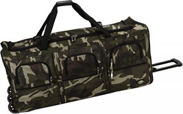40&quot; Rolling Duffle Bag Soft Sided Travel Luggage with Wheels Camouflage ... - £77.66 GBP