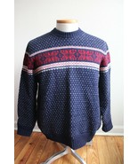 St. Michael 44&quot; Shetland Wool Blue Fair Isle Sweater UK - £19.56 GBP