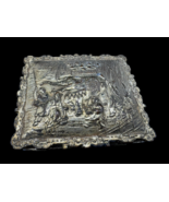 Vintage Silver Metal Cigarette Trinket Box Asian Elephant 3.5 x 1.75" Storage - $14.00