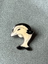 Vintage Black &amp; White Killer Whale Enamel &amp; Goldtone Lapel or Hat Pin or Tie Tac - $9.49