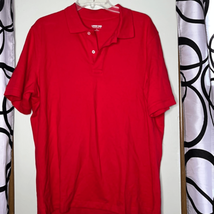 Lands’ End traditional fit, red polo, shirt, size large - £8.42 GBP