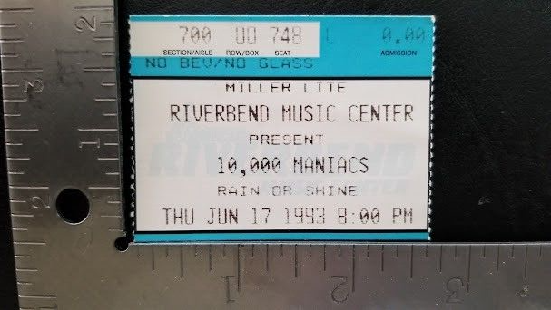 10,000 MANIACS - VINTAGE JUNE 17 1993 RIVERBEND MUSIC CENTER CONCERT TIC... - $10.00