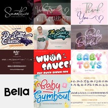 Baby Shower Fonts 80+ Bundle Cute, Cricut Handwriting Styles Digital Dow... - $5.99