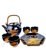 Otagiri Japan Set Tray Teapot Cups Gold Sea Shell - $49.50